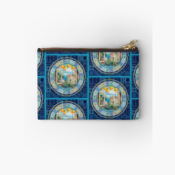 Item preview, Summer, Italian Mediterranean citrus round majolica tile designed and sold by ZeinabTaha.