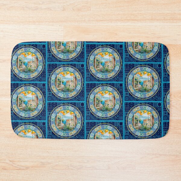 Item preview, Summer, Italian Mediterranean citrus round majolica tile designed and sold by ZeinabTaha.
