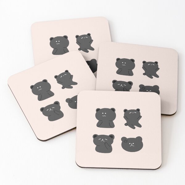 Item preview, Black Bear Showing Different Emotions - Cartoon Style designed and sold by RM-Journey.