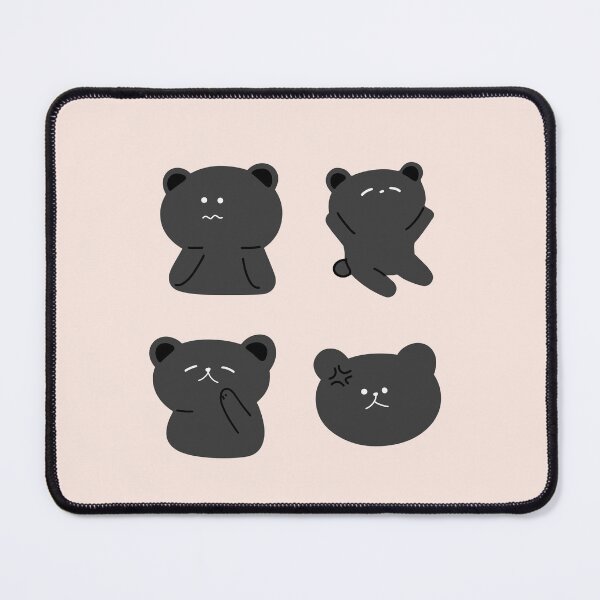 Item preview, Black Bear Showing Different Emotions - Cartoon Style designed and sold by RM-Journey.