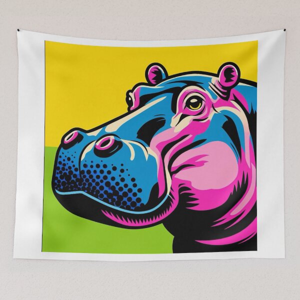 Item preview, Neon Hippo Portrait Sticker T-shirt designed and sold by EWNDesigns.