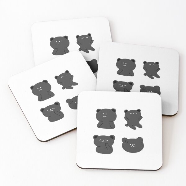 Item preview, Black Bear Showing Different Emotions - Cartoon Style designed and sold by RM-Journey.