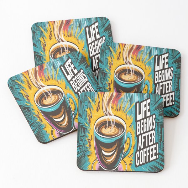 Item preview, Popart Coffee Bliss: Life Begins After Coffee design designed and sold by DesigntshirtWB.