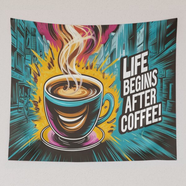 Item preview, Popart Coffee Bliss: Life Begins After Coffee design designed and sold by DesigntshirtWB.