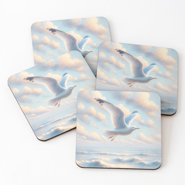 Item preview, Serene Seagull Over Ocean Waves Art Print | Tranquil Seascape Paintin designed and sold by Suzana Djordjevic.