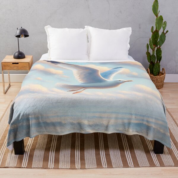 Item preview, Serene Seagull Over Ocean Waves Art Print | Tranquil Seascape Paintin designed and sold by Suzana Djordjevic.