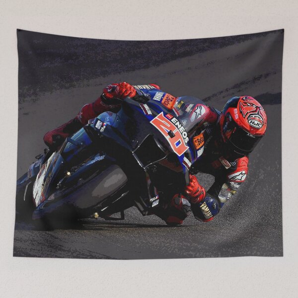 Item preview, Fabio Quartararo on his 2024 MotoGP motorcycle making a kneedown abstract designed and sold by Rodissimus1984.