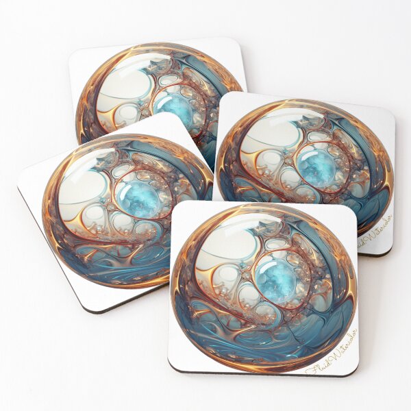 Item preview, Aurora Gilded Blue #1 designed and sold by fluidwatercolor.