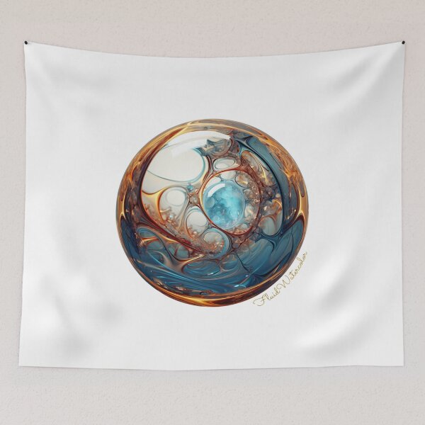 Item preview, Aurora Gilded Blue #1 designed and sold by fluidwatercolor.