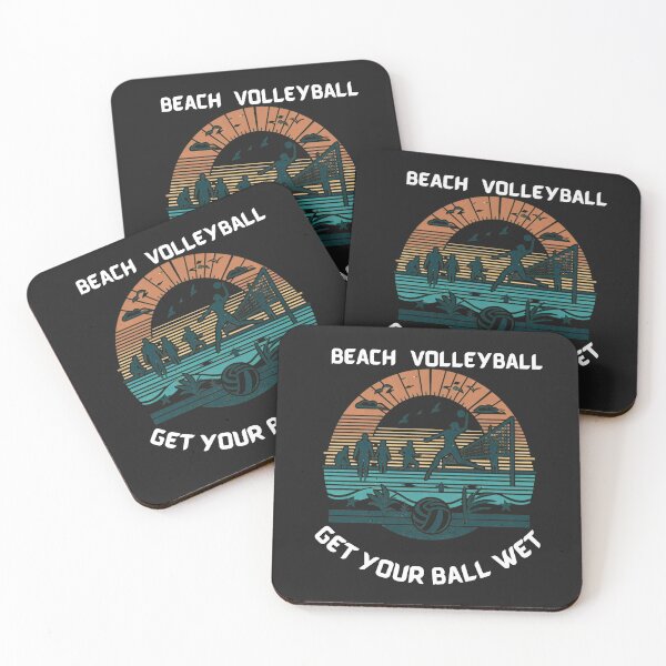 Item preview, Beach Volleyball Get your ball wet- Retro minimalistic Beach Design  designed and sold by Wolvescreate.