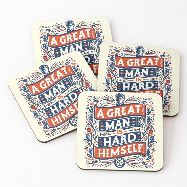 Item preview, A great man is hard on himself, typography designed and sold by maxmaj.