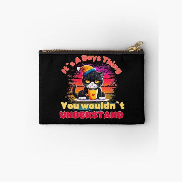 Item preview, It`s A Boys Thing, You Wouldn`t Understand, Angry Funny Black Cat with Coffee Colorful Design designed and sold by Raise2Shine.