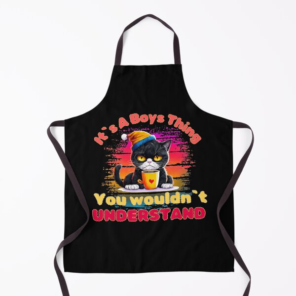 Item preview, It`s A Boys Thing, You Wouldn`t Understand, Angry Funny Black Cat with Coffee Colorful Design designed and sold by Raise2Shine.