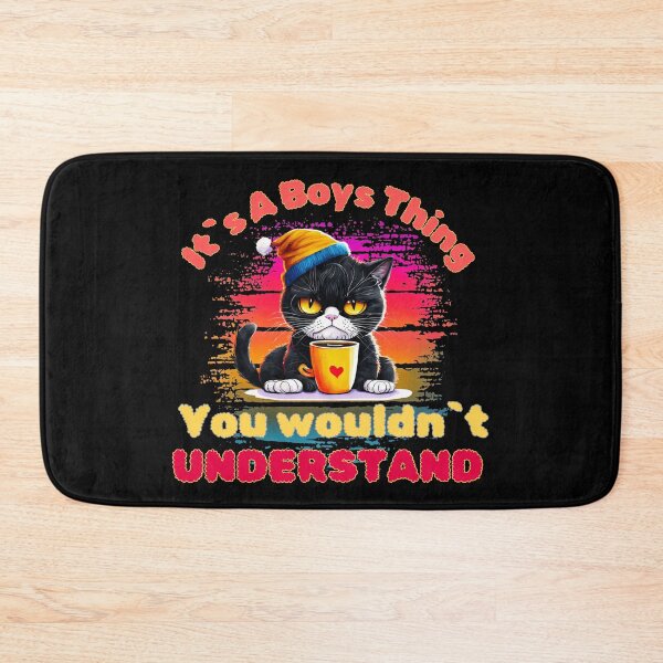 Item preview, It`s A Boys Thing, You Wouldn`t Understand, Angry Funny Black Cat with Coffee Colorful Design designed and sold by Raise2Shine.