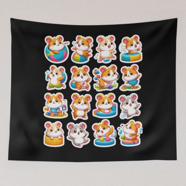 Item preview, Whimsical Hamster Escapades - Playful Pet Series designed and sold by BlueGoldArt.