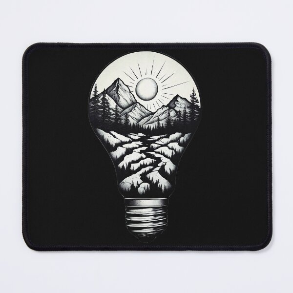Item preview, Abstract landscape of mountains in a light bulb. designed and sold by PixelCraftDSG.