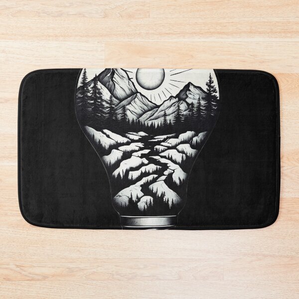 Item preview, Abstract landscape of mountains in a light bulb. designed and sold by PixelCraftDSG.