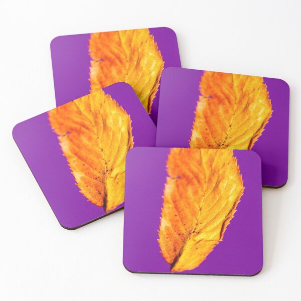 Item preview, Orange Autumn Leaf on purple  designed and sold by FOLK ART FUSION by heidiannemorris.