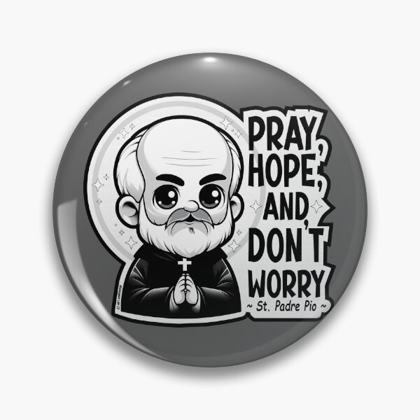 Item preview, Kawaii (Cute) Padre Pio Inspirational Quote designed and sold by artjuniverse.
