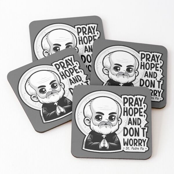 Item preview, Kawaii (Cute) Padre Pio Inspirational Quote designed and sold by artjuniverse.
