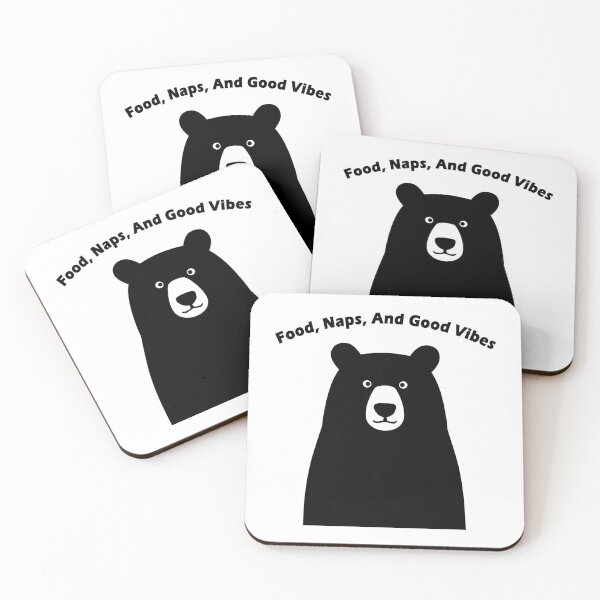 Item preview, Food Naps And Good vibes Black bear Funny designed and sold by AestheticArtHub.