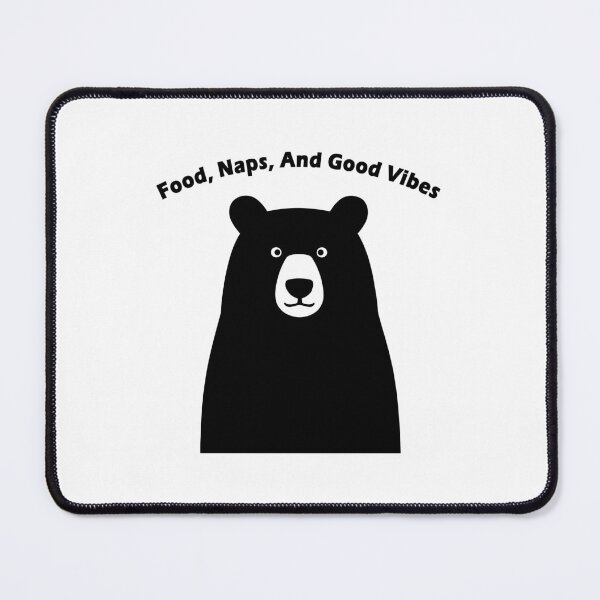 Item preview, Food Naps And Good vibes Black bear Funny designed and sold by AestheticArtHub.