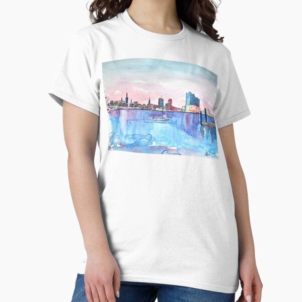 Item preview, Hamburg Harbour Skyline And Elbe Philharmonic Hall designed and sold by artshop77.