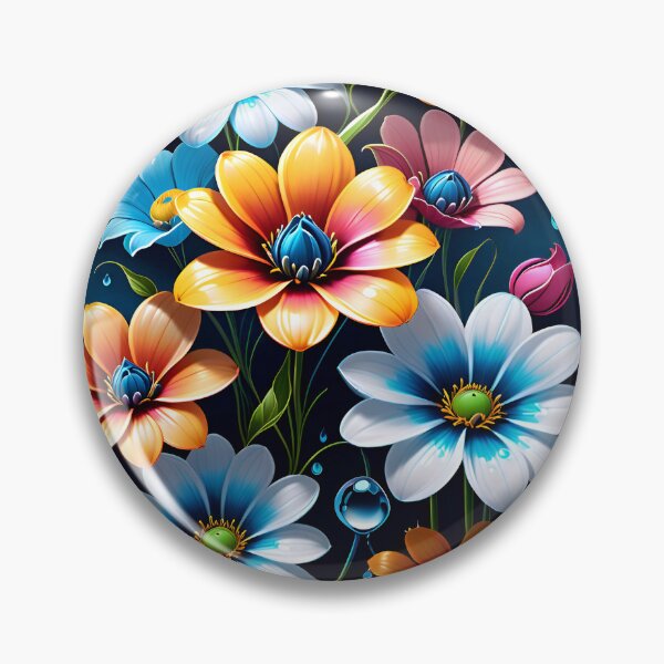 Item preview, Fantasy Flower Pattern With Water Droplets designed and sold by TheArtOfPat.