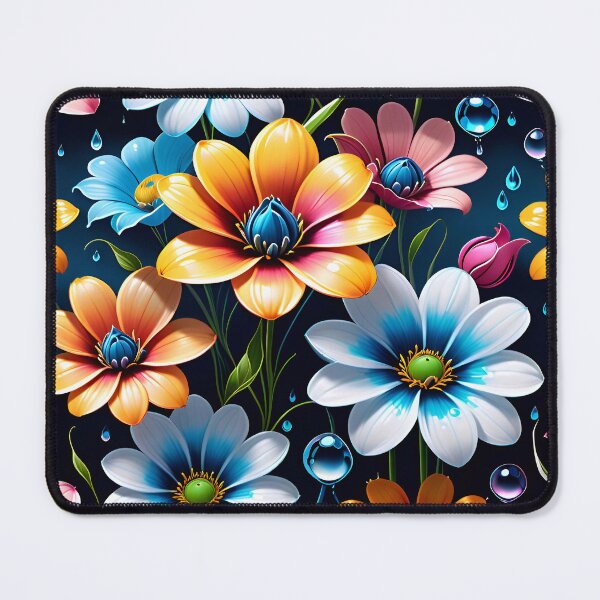 Item preview, Fantasy Flower Pattern With Water Droplets designed and sold by TheArtOfPat.