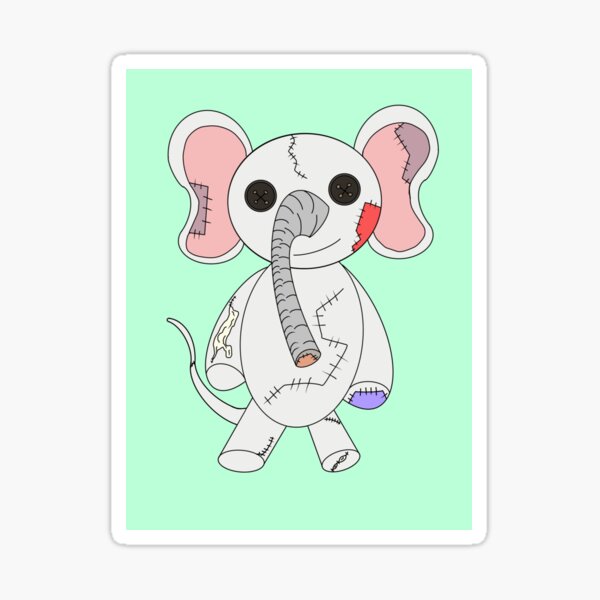 Deadly plushes elephant  Sticker