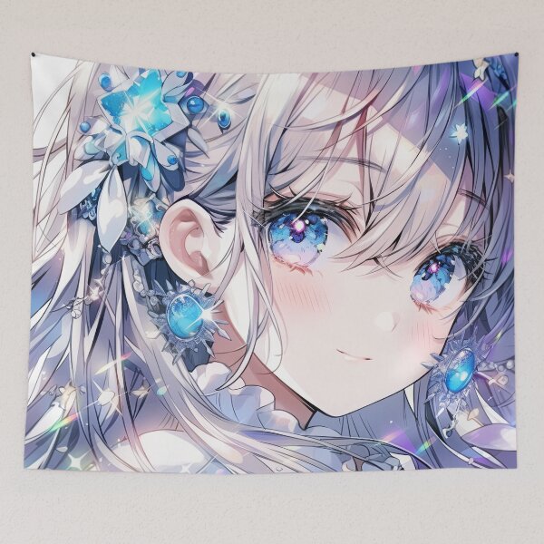 Item preview, Celestial Crystalline Glacial Sparkle Anime Girl designed and sold by bubblegoth.
