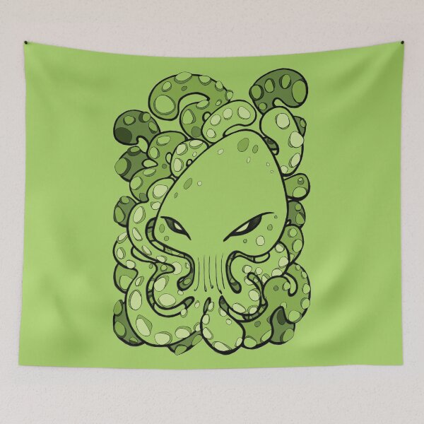 Item preview, Evil Octopus Squid Kraken Cthulhu Sea Creature - Green designed and sold by bignose1977.