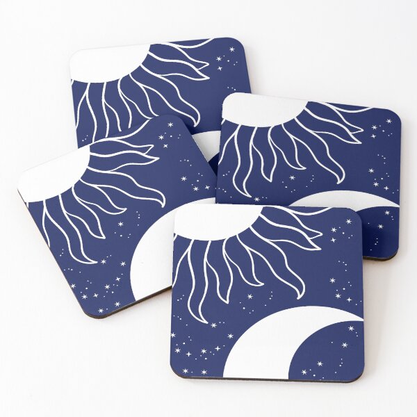 Item preview, Sun and moon design in the blue starry sky designed and sold by DesignsArtColor.