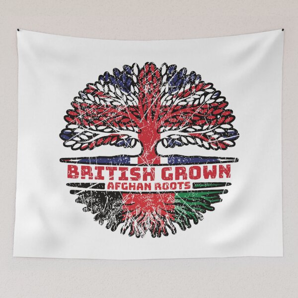 Item preview, Afghanistan Afghan Uk United Kingdom British Tree Roots Flag designed and sold by FlagX.