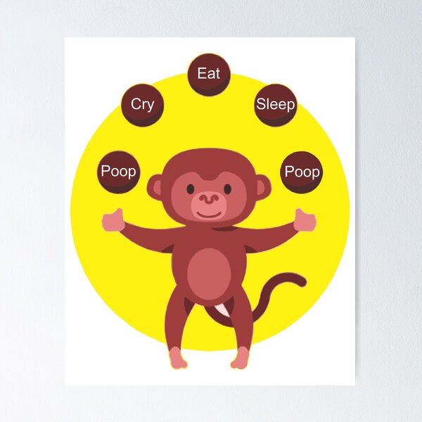 Item preview, Baby Monkey Poop Cry Eat Sleep Poop Daily designed and sold by TerScott.