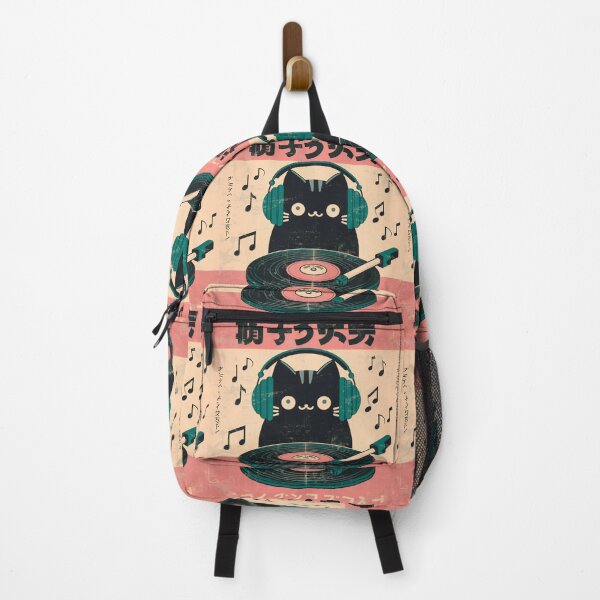 Item preview, Cat DJ Retro Vinyl Pop Art Vintage music headphones designed and sold by IAPICTURE.