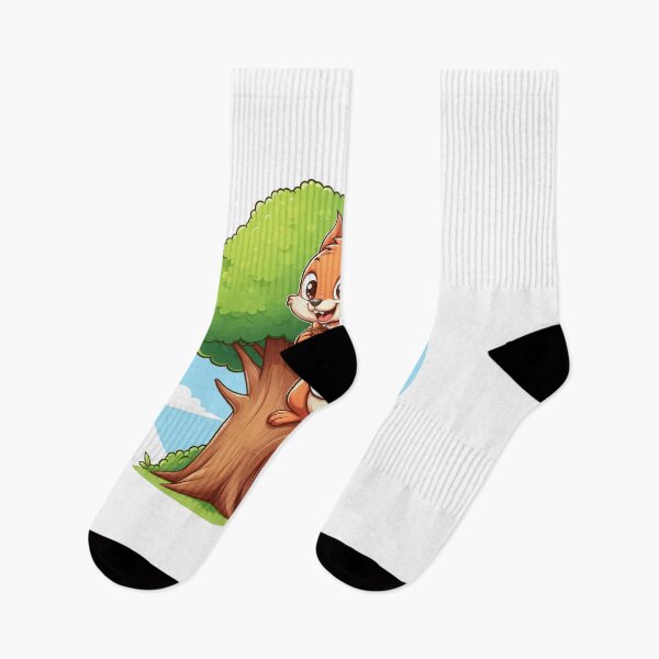 Item preview, cartoon of a squirrel wearing a t-shirt eating nuts on a tree designed and sold by MzulhilmiZam.