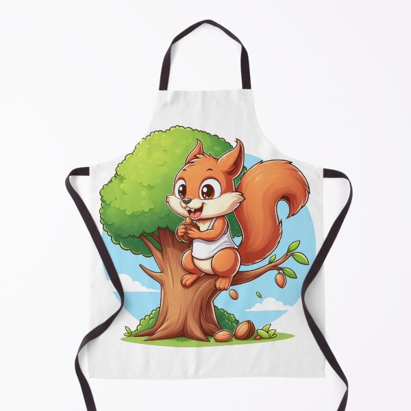 Item preview, cartoon of a squirrel wearing a t-shirt eating nuts on a tree designed and sold by MzulhilmiZam.