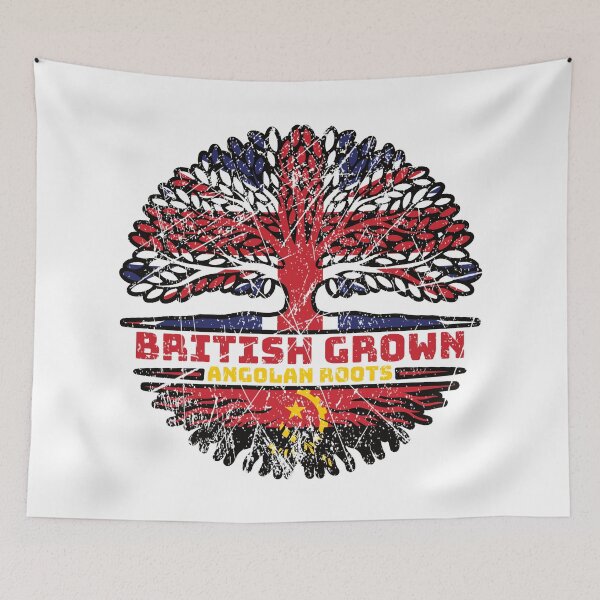 Item preview, Angola Angolan Uk United Kingdom British Tree Roots Flag designed and sold by FlagX.