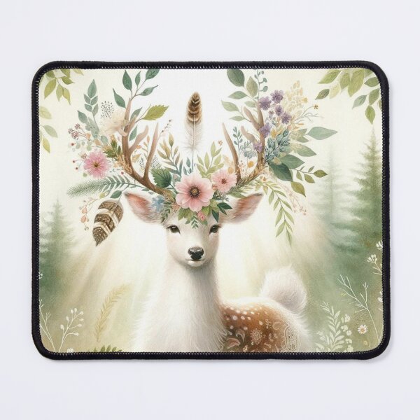 Item preview, Woodland Boho Deer with Floral Antlers designed and sold by RCsDigitalArt.