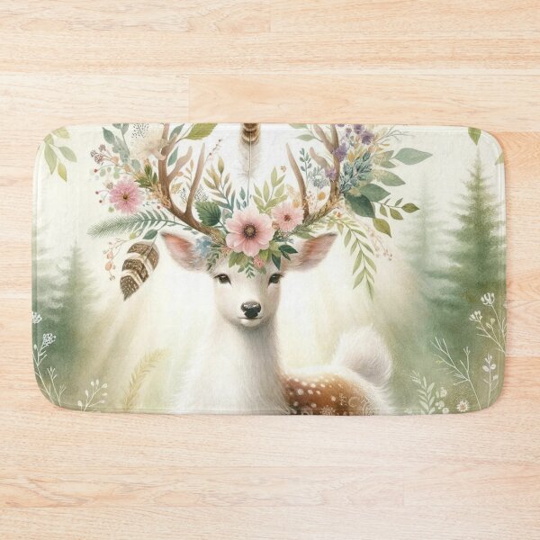 Item preview, Woodland Boho Deer with Floral Antlers designed and sold by RCsDigitalArt.