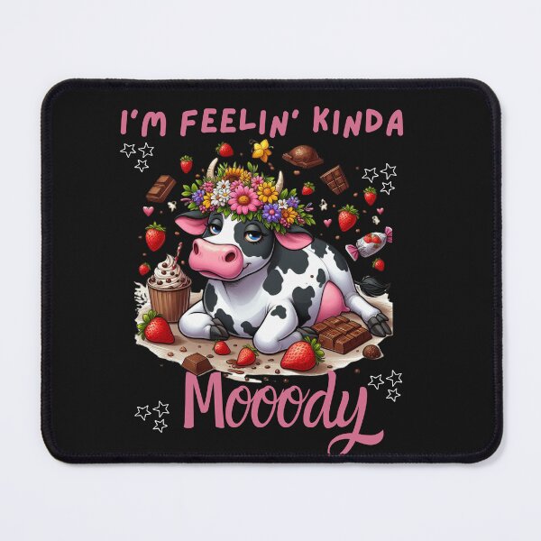Item preview, Cute Cow With Floral Headband Feelin' Kinda Mooody designed and sold by AlienOccupation.