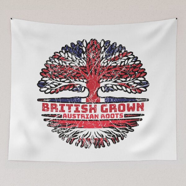 Item preview, Austria Austrian Uk United Kingdom British Tree Roots Flag designed and sold by FlagX.