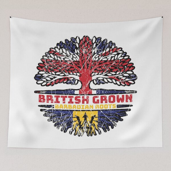 Item preview, Barbados Barbadian Uk United Kingdom British Tree Roots Flag designed and sold by FlagX.