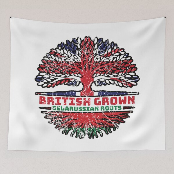Item preview, Belarus Belarusian Belarussian Uk United Kingdom British Tree Roots Flag designed and sold by FlagX.