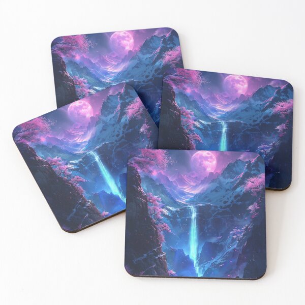 Item preview, Neon Nights: Tranquil Dreamscapes of a Japanese Mountain Lake Illuminated by the Serene Glow of Neon Lights designed and sold by Mullet Monkey.