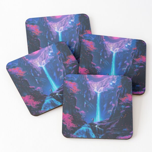Item preview, Electric Dreams: Serene Neon Nights at the Mountain Lake, Where Fantasy Meets Reality in a Mesmerizing Display of Light designed and sold by Mullet Monkey.