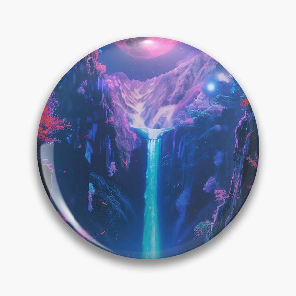 Item preview, Electric Dreams: Serene Neon Nights at the Mountain Lake, Where Fantasy Meets Reality in a Mesmerizing Display of Light designed and sold by Mullet Monkey.