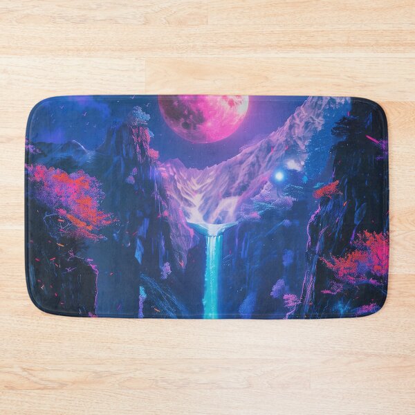 Item preview, Electric Dreams: Serene Neon Nights at the Mountain Lake, Where Fantasy Meets Reality in a Mesmerizing Display of Light designed and sold by Mullet Monkey.