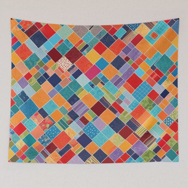 Item preview, Abstract Colorful Patchwork Quilt Pattern designed and sold by calibrit.